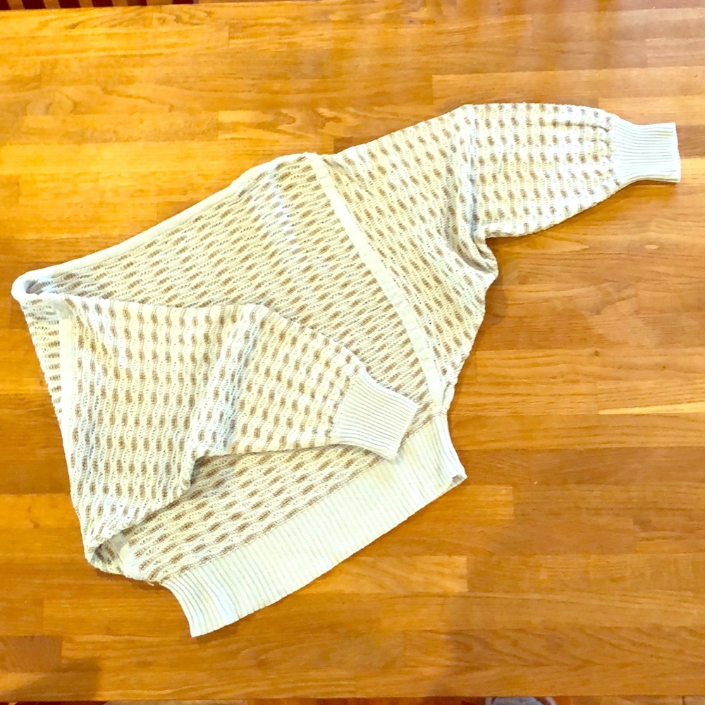 Escalated blue and gold stitch sweater
